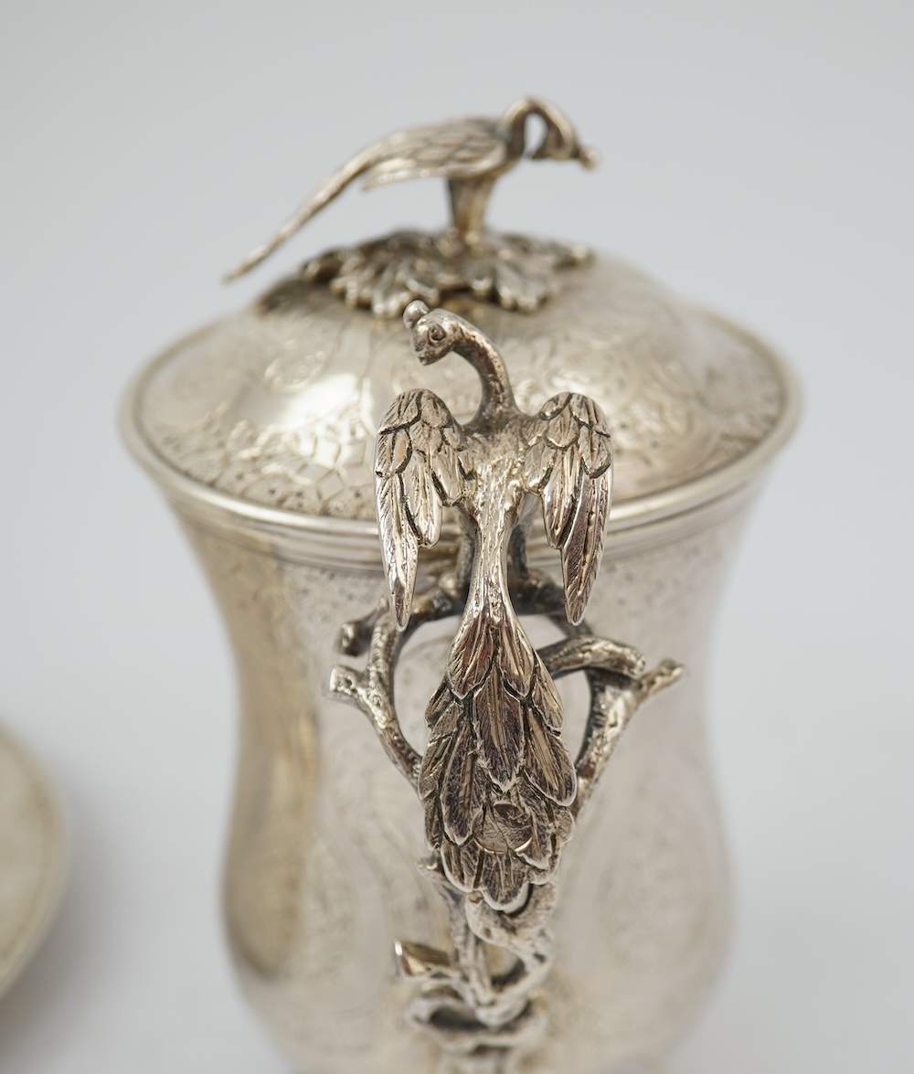 A late 19th/early 20th century Ottoman silver Sahlep cup and cover with stand
